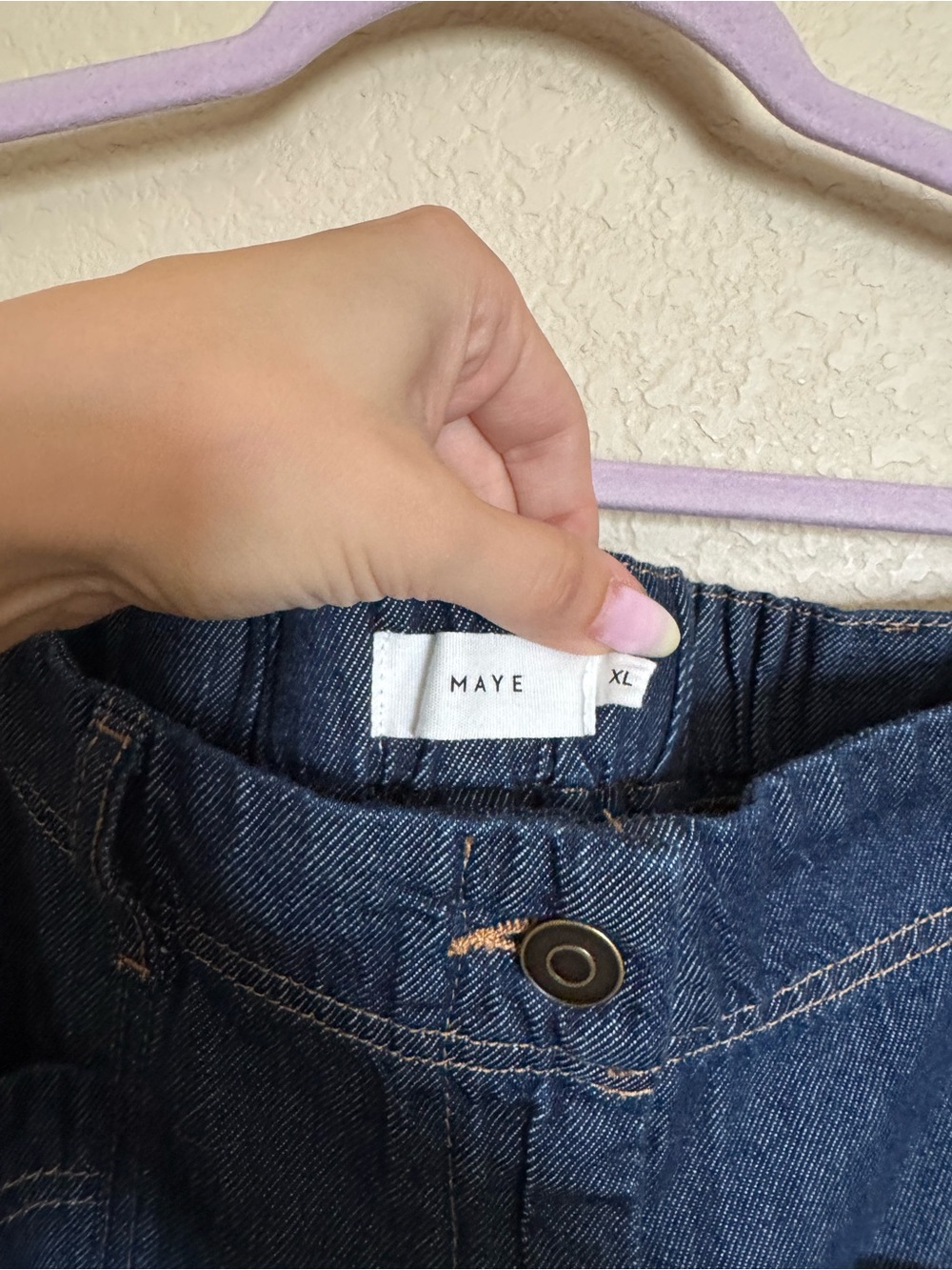 MAYE Goldie Wide Leg Crop Jeans Sz XL Indigo Blue NEW - Picture 6 of 9